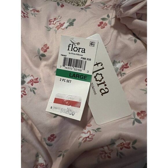 Flora by Flora Nikrooz Pink Floral Clover III Short Set PJ Large NWT - Picture 5 of 6